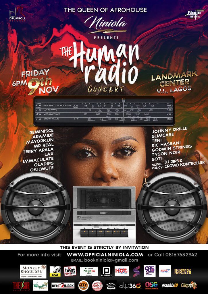Official Poster for Niniola's The Human Radio Concert - Designed by Edesiri Ukiri - GRAPHIXED