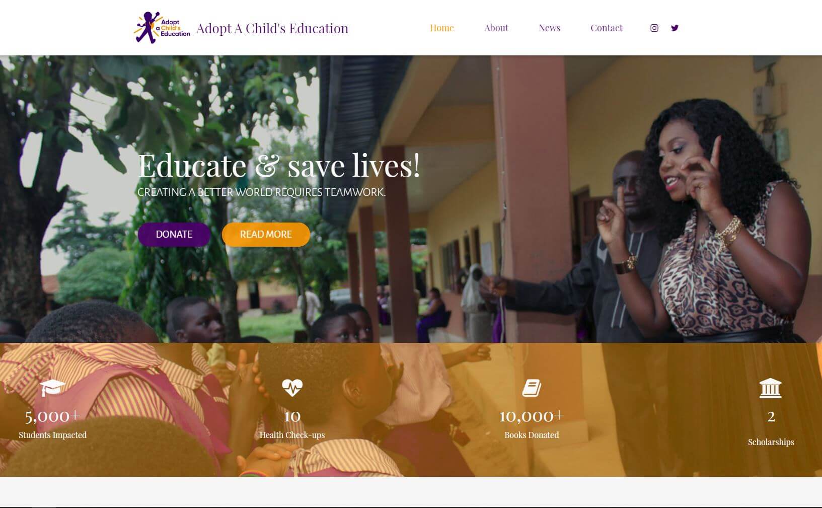 Niniola Apata - Adopt A Child's Education Website Launch